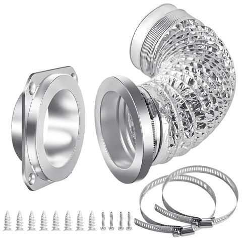 Magnetic Dryer Vent Connector Kit With Airtight Seal No Hassle Tool Free Quick Install Includes Three Point Three Ft Duct And Two Clamps