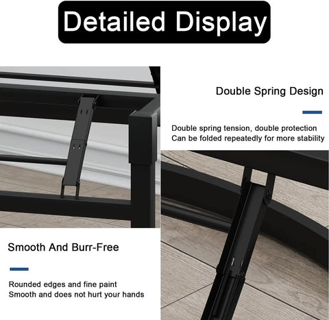 Heavy Duty Metal Table Base 100cm Foldable Desk Legs with double spring design and smooth finish details.