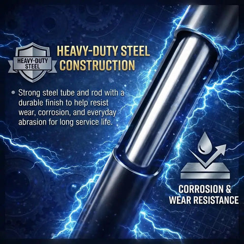 Front Hood Struts Lift Supports Shocks for Lexus RX350 2010 to 2015 and RX450h 2010 to 2015 Qty 2 showing heavy-duty steel construction