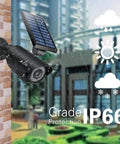 Outdoor Solar Motion Sensor Light Set Of 2 In Black With 800 Lumens 8 LED Spotlight 5W Solar Flood Light IP66 Waterproof in rain