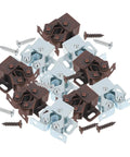 10 Sets Cabinet Door Catch Roller Hardware For Closets And Wardrobes, iron construction, brown and silver double roller design