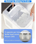 Portable Countertop Ice Maker Dishing Out Bullet Ice Keeps Your Squad Cool By Producing 40 Pounds Daily In Jiffy Offers Speedy 6 Minute Cycle And Ample Ice Storage For Pure Refreshment.
