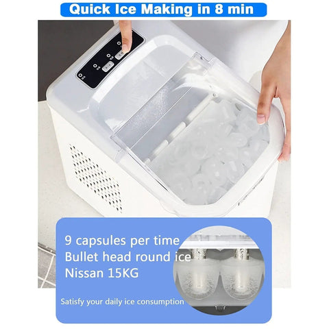 Portable Countertop Ice Maker Dishing Out Bullet Ice Keeps Your Squad Cool By Producing 40 Pounds Daily In Jiffy Offers Speedy 6 Minute Cycle And Ample Ice Storage For Pure Refreshment.