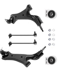 Beefed-Up Front Lower Control Arm Sway Bar Kit With Ball Joints For 2010-2017 Chevy Equinox And GMC Terrain Heavy-Duty Steel Suspension Links 4-Piece Direct-Fit Replacement, black steel arms, links, bushings