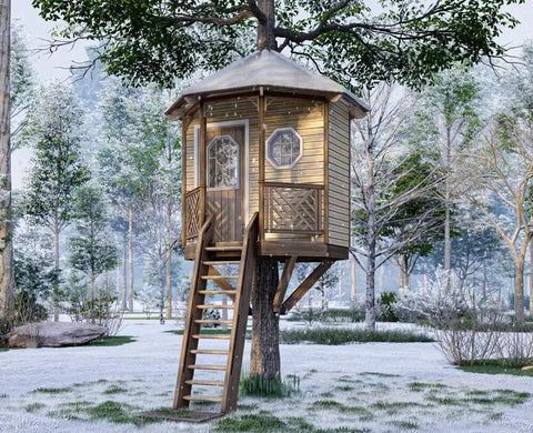 8 Foot Octagon Treehouse Kit With Hardware Included Wood Not Included Ready To Build Backyard Playhouse Frame Includes Static Brackets Rugged Structural Screws Lag Bolts For Built To Last Outdoor Fun