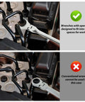 9 Piece Metric Open Flex Head Ratcheting Wrench Set 8 To 17mm With 72 Tooth Mechanism used in tight engine space