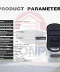 2-Pack G3T R Remote Replacement for Genie Garage Door Opener With Auto Seek and Rolling Code, product dimensions displayed