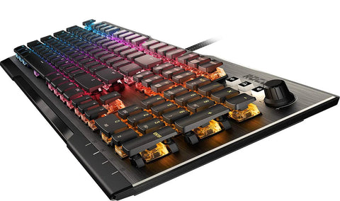 Premium Mechanical Gaming Keyboard Delivers A Sick Performance With A Durable Skeletal Steel Frame Buttery Smooth Keys And Epic Rgb Backlighting showing vibrant RGB keys.