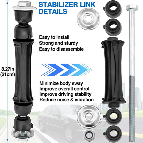 Beefed-Up Front Sway Bar Link Replacement for 2007-2016 Silverado 1500 Tahoe Escalade Yukon Sierra 1500 Yukon XL 1500 Durable Steel Ball Joints Easy Install Fits K700432 25918049, 8.27in