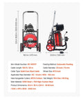 Rock Solid 100 Ft Drain Cleaner Machine 8 Cutter Sewer Snake Auger, automatic feeding, 100 ft steel cable, suitable for 2-6 inch pipes.