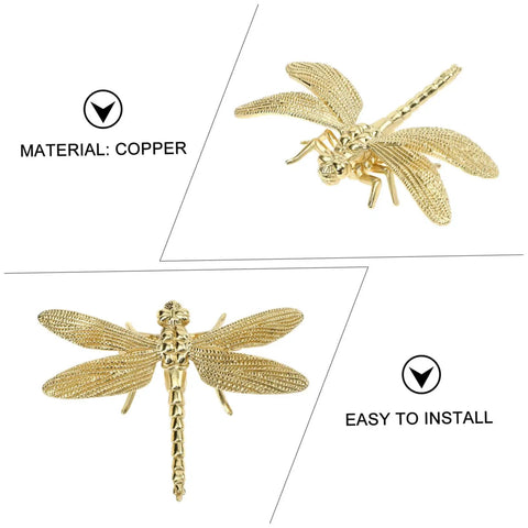 Dragonfly Cabinet Knob Set For Dresser Drawers And Cabinet Doors Vintage Gold Antique Brass Copper Finish Dragonfly Handles Stylish