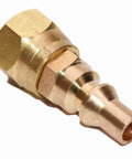 RV Propane Quick Connect Fittings One Quarter Inch To Three Eighth Inch Female Flare For Low Pressure Gas Appliances Like Grills Heaters Fire Pits And RV Quick Connect Hook Up Kit brass adapter