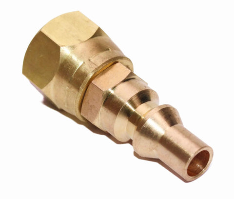 RV Propane Quick Connect Fittings One Quarter Inch To Three Eighth Inch Female Flare For Low Pressure Gas Appliances Like Grills Heaters Fire Pits And RV Quick Connect Hook Up Kit brass adapter