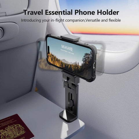 Airplane Travel Phone Holder Mount For Flying Universal Must Have Hands Free Phone Stand on airplane tray table