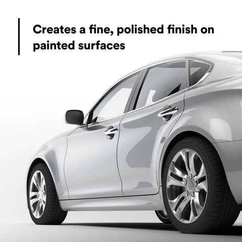 Perfect It EX Machine Polish For Auto Finishes, 1 Quart, silver car side view with text about polished painted surfaces