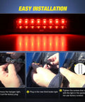 High Mount Third Brake Light LED Upgrade For Toyota Tacoma 1995 2016 Pickup showing easy installation steps
