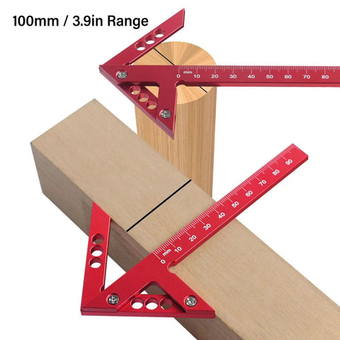 Dead On Aluminum Alloy Center Finder For Woodworking No Nonsense 45 Degree Scribe Marking Tool With Clear Metric Scale measuring round wood and square stock.
