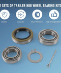 Heavy Duty Axle Bearing Kit For 3500 Lb EZ Lube Spindle 84 Includes Inner Bearings L68149 L68111 Outer Bearings L44649 L44610 Grease