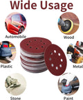 Image of 40 Sheets Sanding Discs Kit With 60 80 100 120 150 180 240 320 Grits For 5 Inch Orbital Sanders showing various uses.
