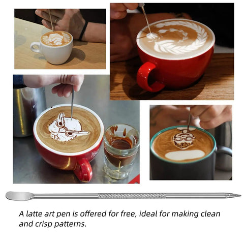 20 Oz Milk Frother Pitcher For Espresso And Latte Art Pen For Foam Stainless Steel Steaming Cup With Nonstick Coating Black Coffee Frothing Cup For Cappuccino And Milk Foam used for latte art in mugs