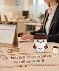 Mini Coffee Cup Thank You Gift For Coworkers, Teachers, Nurses, Bosses And Friends, Handmade Crochet Desk Decor on office desk