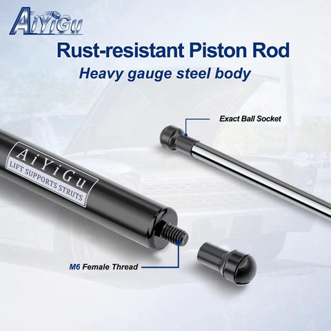 Heavy Duty Rear Hatch Shock Struts For Scion Tc 2005 To 2010 Trunk Liftgate Gas Springs Direct Fit 4597 Replacement, showing piston rod and ball socket.