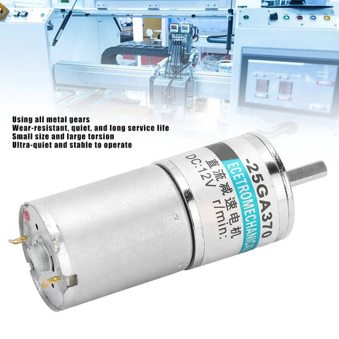 Awesome 12V DC Gear Motor With All Metal Gears And Pure Copper Coils For Smoother Low Speed Operation And Long Durable Life In Your Automated Gearbox Projects.