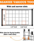 Top view diagram of 36 Inch Large Garden Tool Organizer On Wheels With Grab And Go Side Pocket Three Tier Rolling Garage Storage Cart