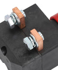Close-up of Heavy Duty Emergency Push Button Switch For Forklift And Pallet Jack With Metal Housing DC 80V connection terminals.