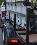 Trailer Lights Welded Mount Heavy Duty Steel Boxes Kit With 6 Inch Oval Red LED Tail Lights on truck trailer