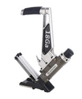 Built Tough Air Powered 18 Gauge L Cleat Flooring Nailer with a silver and black design for easy hardwood installations.