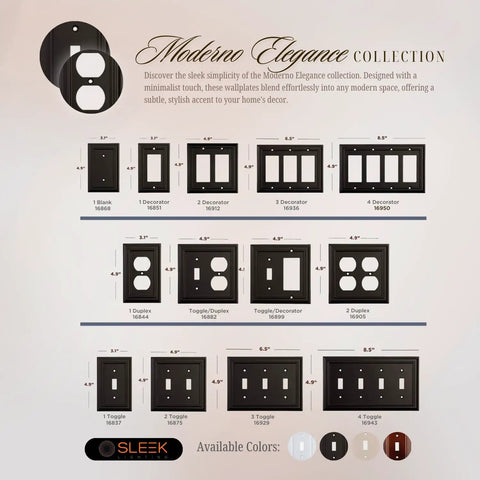 Display of Pack Of Four Classic Black Wall Plate Covers For Outlets And Switches In One Gang Duplex Style collection