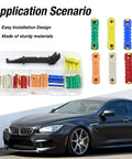 Heavy Duty 30 Piece Torpedo Fuse Assortment Kit For Classic Vintage Rides featuring assorted fuses in storage tray next to a sleek car.