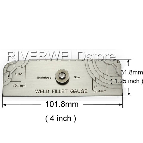 7 Piece Fillet Weld Gauge Set For Checking Fillet Leg And Throat Size Stainless Steel Metric And Inch Markings On Both Sides