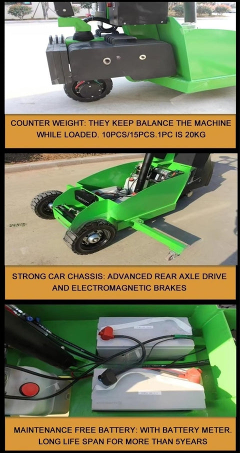 Heavy Duty Electric Vacuum Lifter Featuring Dual Mobile Suction Cups For Glass Granite Marble Slabs And Plywood Sheets, showcasing strong chassis and maintenance free battery.