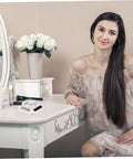 Solar Powered Rotating Display Turntable For Jewelry Phones And Accessories Lightweight Compact Electric Showcase Stand on vanity.