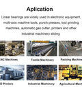 Applications of LMK30LUU 30mm Square Flange Linear Ball Bearing Double Sealed for CNC machines and 3D printers shown in diverse machinery