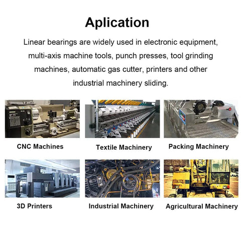 LMK8UU 8mm Linear Ball Bearings Double Sealed Flange Bushing Aplication in CNC, Textile, Packing, 3D Printers, Industrial, Agricultural Machinery