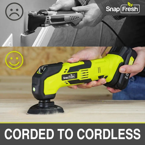 Cordless Oscillating Multi Tool Kit 20V With 6 Speeds Quick Lock Attachments 24 Accessories Battery And Fast Charger Included Ideal For Cutting Sanding Scraping 3.2 Degree Oscillation For Faster DIY Jobs