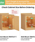 Solid Pull Out Cabinet Organizer Featuring Soft Close Slide Drawers And Real Wood Build For Kitchen Pantry Storage dimensions and mounting options.