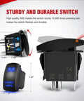 Led Pod Lights Wiring Harness Kit With 12V 5Pin Rocker Switch SPST showing dimensions and sturdy design