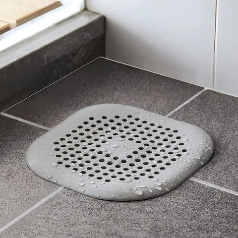 Two Pack Hair Catcher Drain Stopper for Shower and Tub with Suction Cups on Tile Floor