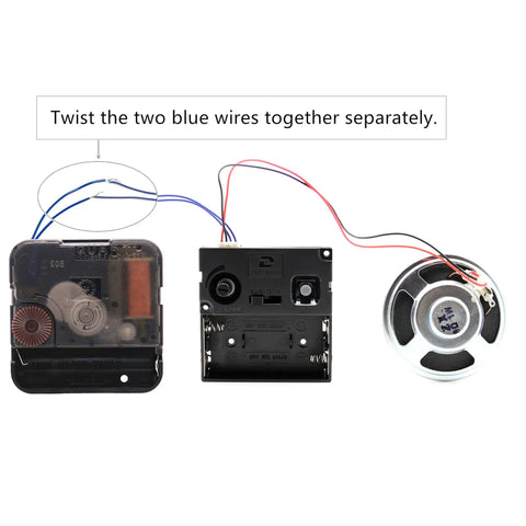 Inside view of Top Shelf Hour Trigger Music Chime Movement components, highlighting music box and wiring for DIY clock restorations.