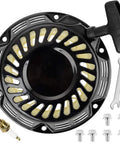 Pull Start Recoil Starter Assembly No Fuss For Predator 212cc And GX Engines, spark plug, wrench, bolts included, top view