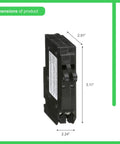 QO360CP Circuit Breaker Black For Home Panels, Plug-On Design, Visi-Trip Indicator dimensions are 2.91 x 2.24 x 3.11 inches