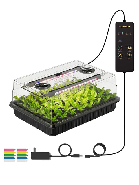 Seed Starter Tray With Grow Lights 54-Cell Kit, Humidity Dome, Indoor Seedling Tray With 3-9-12-16 Hour Timers And Adjustable Brightness