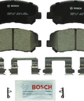Bosch BC1623 QuietCast ceramic front brake pad set for Mazda CX-5; four pads with mounting hardware and lubricant