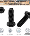 Black M6 1.0 X 25mm Hex Socket Cap Screws, Fully Threaded, 304 Stainless Steel, Flat Head, 4mm Allen Drive, 20 Pack displayed