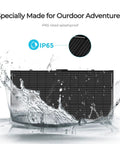 200W Portable Solar Panel Suitcase With Waterproof 20A Charge Controller Foldable Panel in water spray for outdoor use