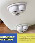 Eight Piece Self Adhesive Caster Wheels 360 Degree Swivel Mini Rollers For Kitchen Countertops Small Appliances White Peel And Stick installment view.